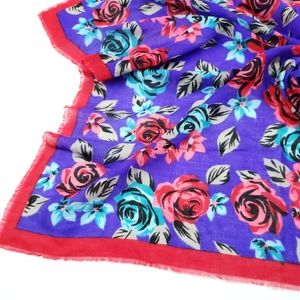 Vintage Glintex Floral Acrylic Scarf Made in Japan